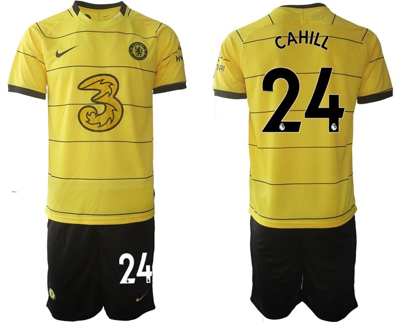 Men 2021-2022 Club Chelsea away yellow #24 Soccer Jersey->chelsea jersey->Soccer Club Jersey